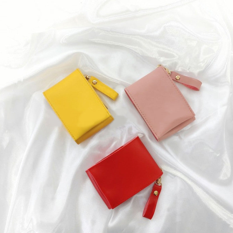 PU Leather Magnetic Buckle Makeup Bag Handle Bag Lipstick Storage Pouch W/Round Mirror