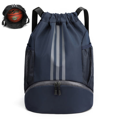 13 x 19" Waterproof Drawstring Backpack with Shoes Compartment, Large Capacity Sports Training Bag