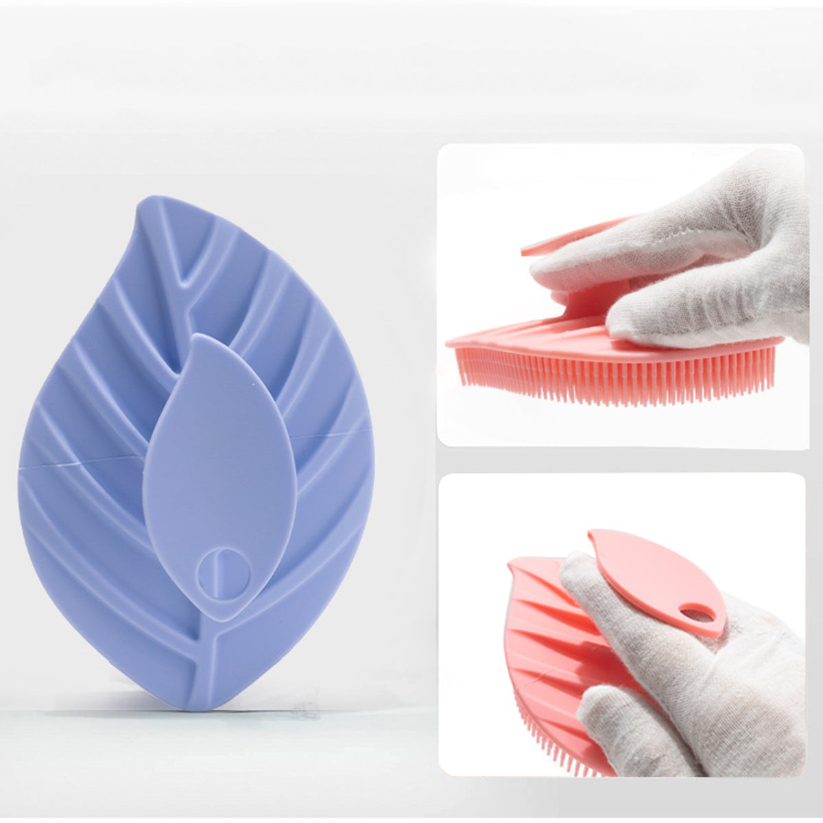 Silicone Body Scrubber Leaf Shaped Shower Brush Body Exfoliator Body Cleansing