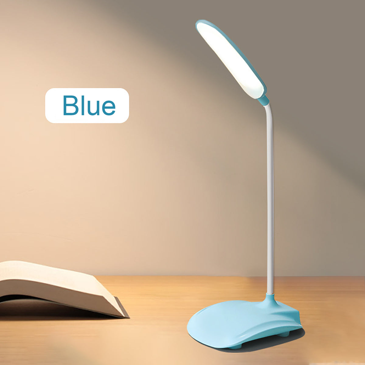3 Level Brightness Adjustable USB LED Desk Lamp w/USB Charger