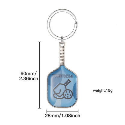 Metal Pickleball Racket Key Chains