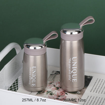 12oz/360ML 304 Stainless Steel Mini Insulated Water Bottle With Screw-on Lid Portable Vaccum Mug