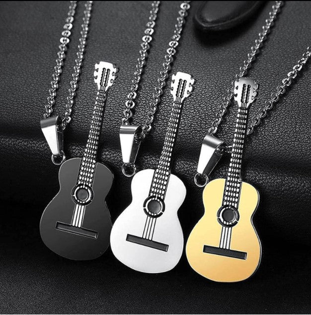 Stainless Steel Guitar Necklace
