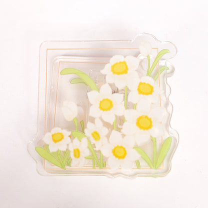 Square Acrylic Paper Photo Album Memo Clip Bag Binder Sealing Clip Food Bag Clamp-Two Sides Printing