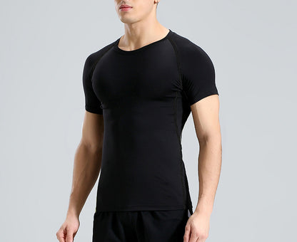 Men's Dry Fit Compression Gym Wear Running Sport T-shirt Running Vest Athletic Shirt