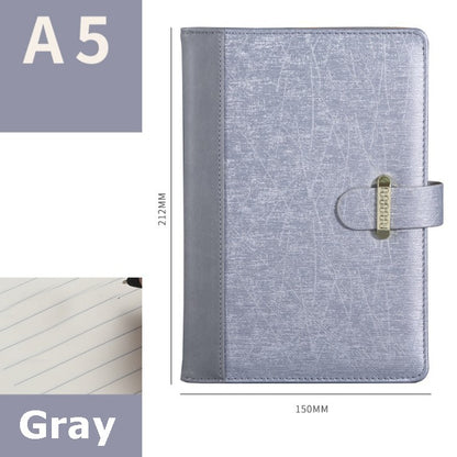 A5 PU Leather-Bound Business Notebook Writing Journal Executive Notebook Meeting Note