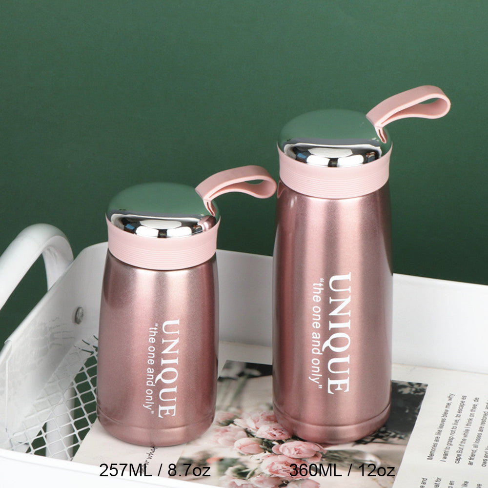 12oz/360ML 304 Stainless Steel Mini Insulated Water Bottle With Screw-on Lid Portable Vaccum Mug