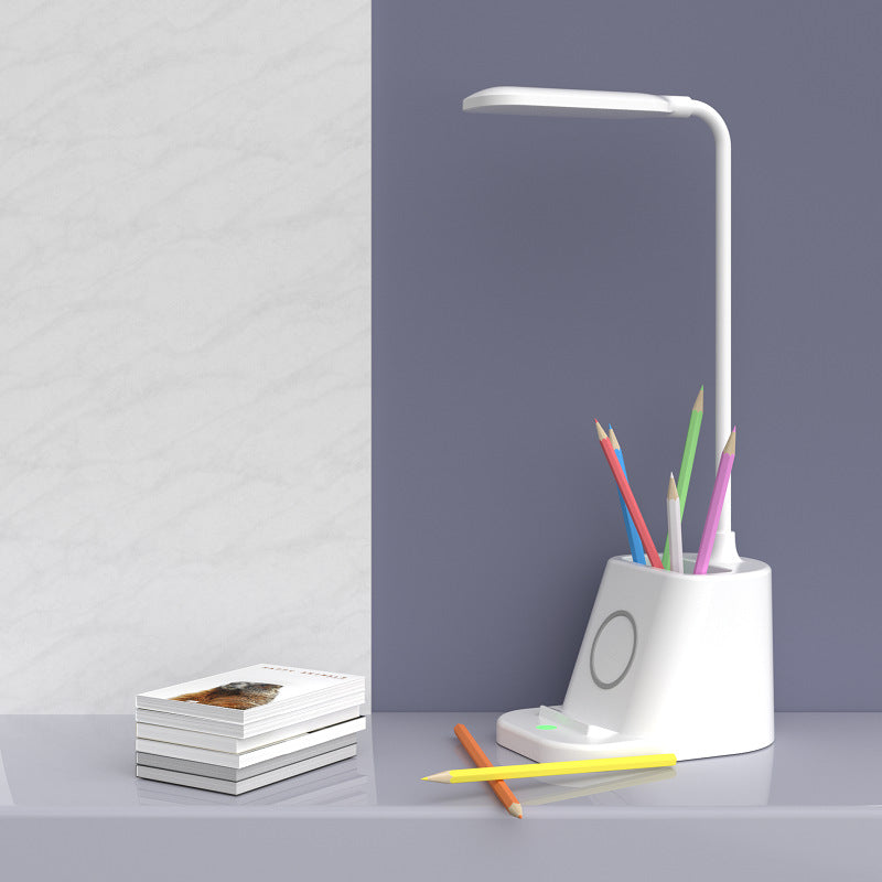 Eye Caring LED Dimmable Desk Lamp Pen Holder With Wireless Charger