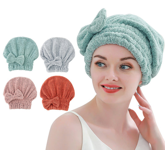 Microfiber Hair Drying Towels Head wrap w/ Bow-Knot