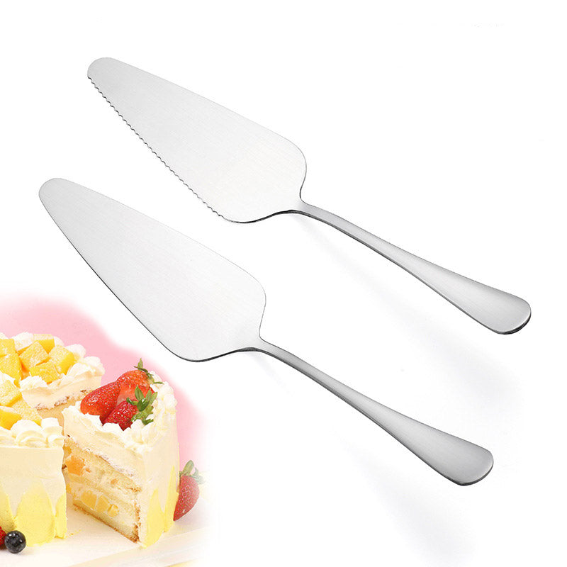9.5" 304 Stainless Steel Silver Cake Spatula Baking Tools W/Teeth For Pie/Pizza/Cheese/Cake