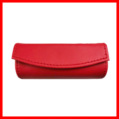 PU Leather Magnetic Buckle Makeup Bag Handle Bag Lipstick Storage Pouch W/Square Mirror