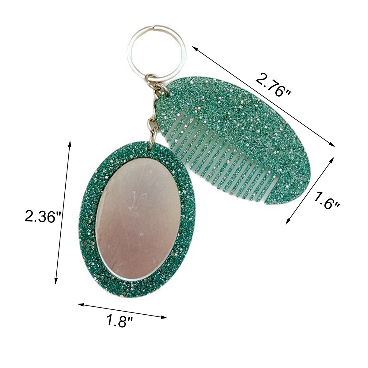 Small Mirror Comb Keychain Hair Comb Purse Pendant
