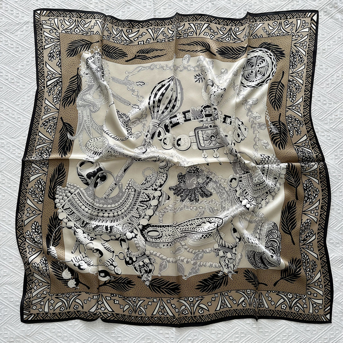 Custom 35.5" x 35.5" 100% Mulberry Silk Headscarf Silk Satin Bandana