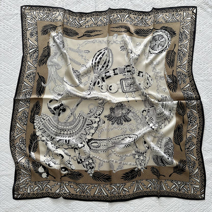 Custom 35.5" x 35.5" 100% Mulberry Silk Headscarf Silk Satin Bandana
