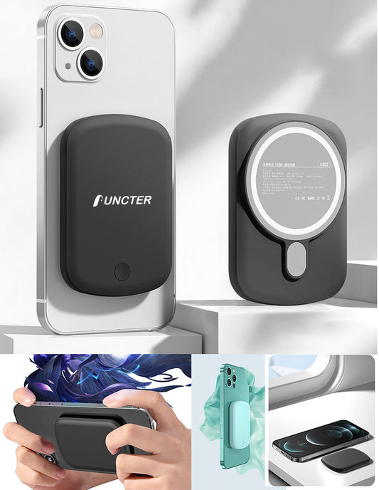 15W 5000mAh Wireless Power Bank W/A Phone Holder