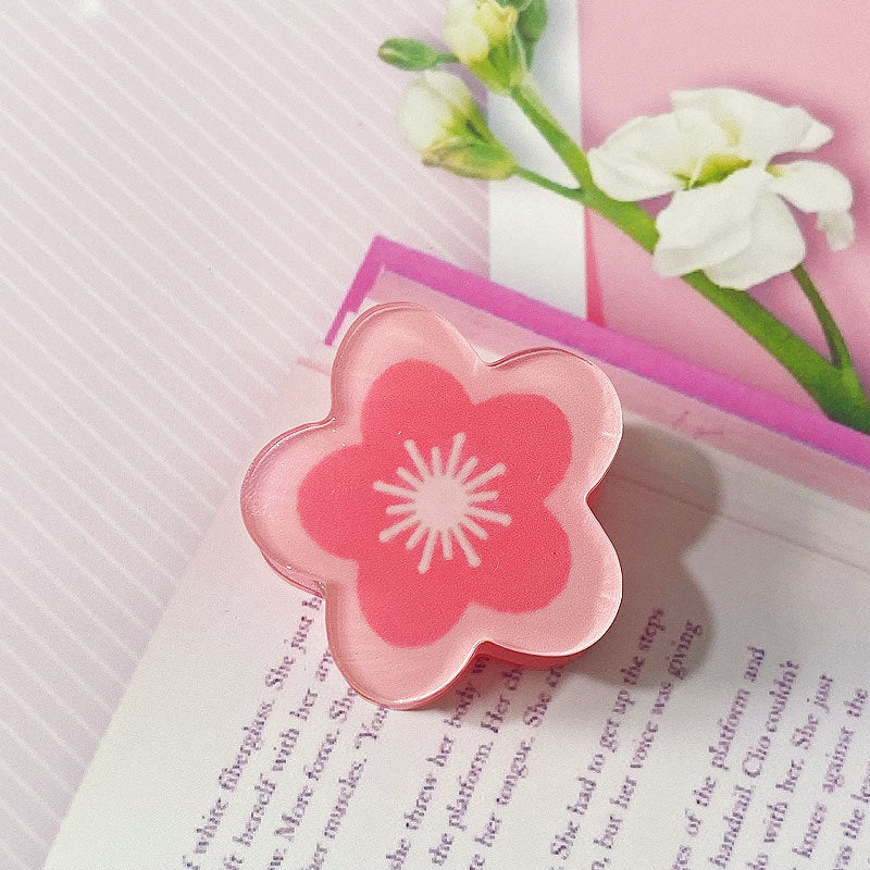 Flower Shaped Acrylic Paper Album Memo Clip Bag Binder Sealing Clip Food Bag Clamp-Two Sides Imprint