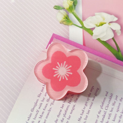 Flower Shaped Acrylic Paper Album Memo Clip Bag Binder Sealing Clip Food Bag Clamp-Two Sides Imprint