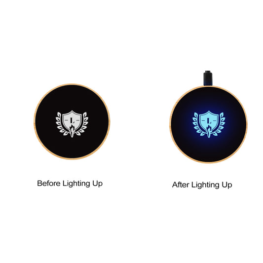 Bamboo Flashing LED Light Up Wireless Charger (Blue Light)