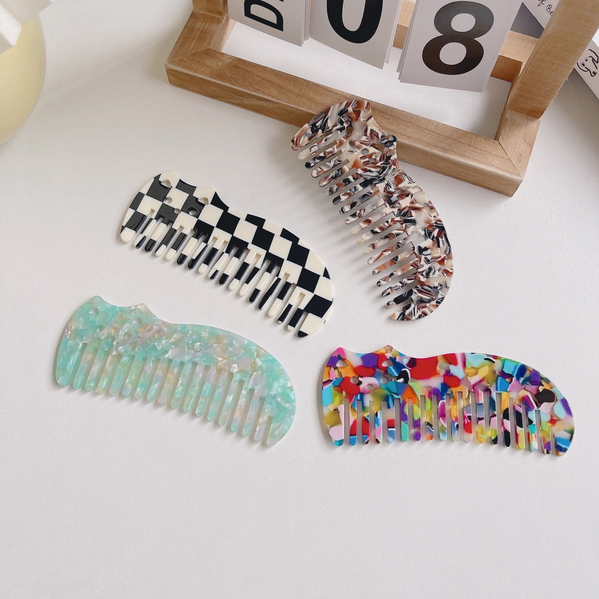 Portable Cute Cat Shape Acetate Pocket Comb Travel Comb