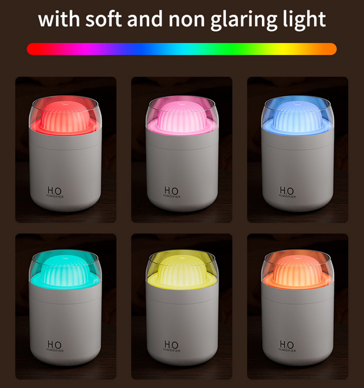 500ml Cool Ball Cactus Mini Humidifiers with Night Light