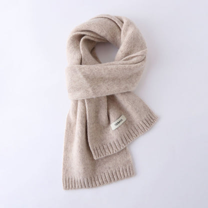 63'' 100% Lamb Wool Plain Scarf Solid Color Wool Scarf Knitted Scarf for Men and Women