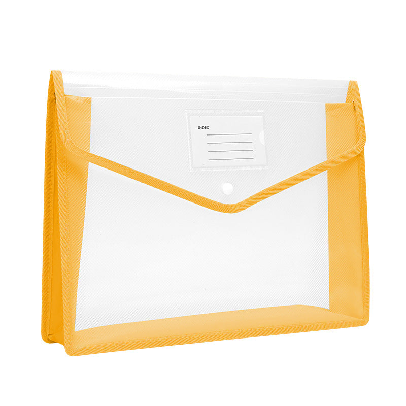 Colorful A4 Document Folder Plastic Envelope File Envelope W/ Snap Button Closure & Label Slot