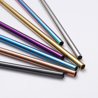 304 Stainless Straw Spoon Drinking Spoon With Straw (Blue & Purple)