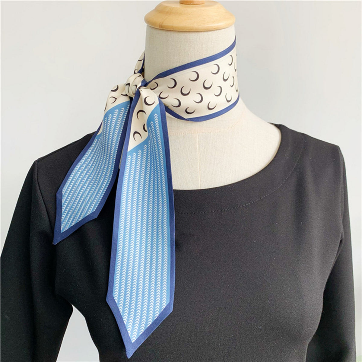 Custom 35" x 2.4" 100% Silk Hair Wrap Twill Silk Handbag Wrap