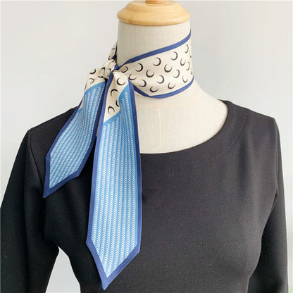 Custom 35" x 2.4" 100% Silk Hair Wrap Twill Silk Handbag Wrap