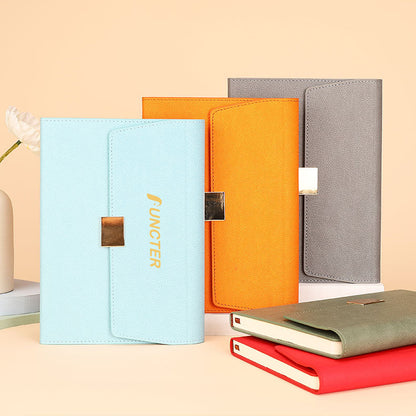 A5 PU Leather Notebook With Flap Cover Notepad Business Notebook Magnetic Closure
