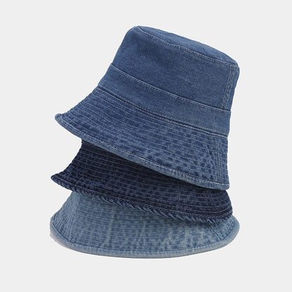 Summer Washed Denim Bucket Hat Beach Sun Hat