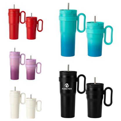 40 oz. Car Tumbler Insulated Stainless Steel Water Bottle W/ Handle, Lid, Straw