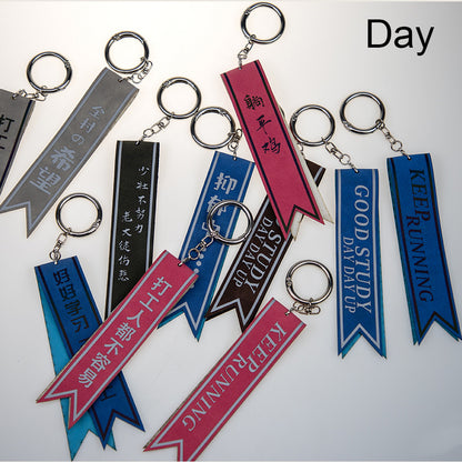 Reflective Suede Leather Keychain Reflective Straps Backpack Pendants