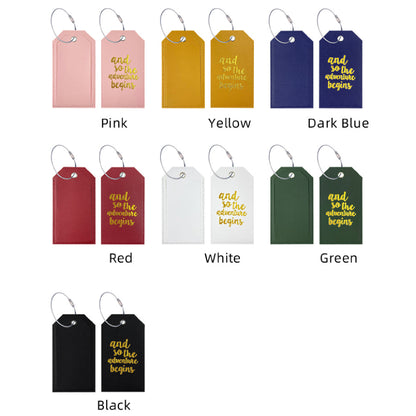 PU Luggage Tag with Full Privacy Cover w/Steel Ring
