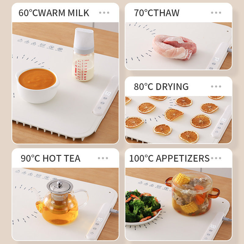 Heavy-duty Rollable Silicone Food Warming Mat, Electric Warming Tray for Buffets & Parties