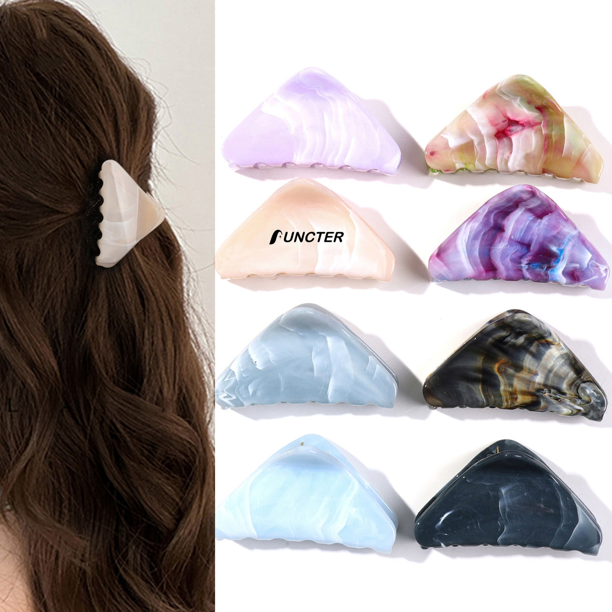 Triangle Hair Clip Painted Marble Effect?