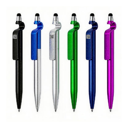 Stylus Twist Pen Metallic Pen Barrel Advertising QR Code Pen Phone Holder