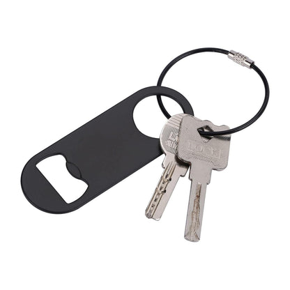 Metal Flat Bottle Opener with Keychain for Kitchen, Bar or Restaurant