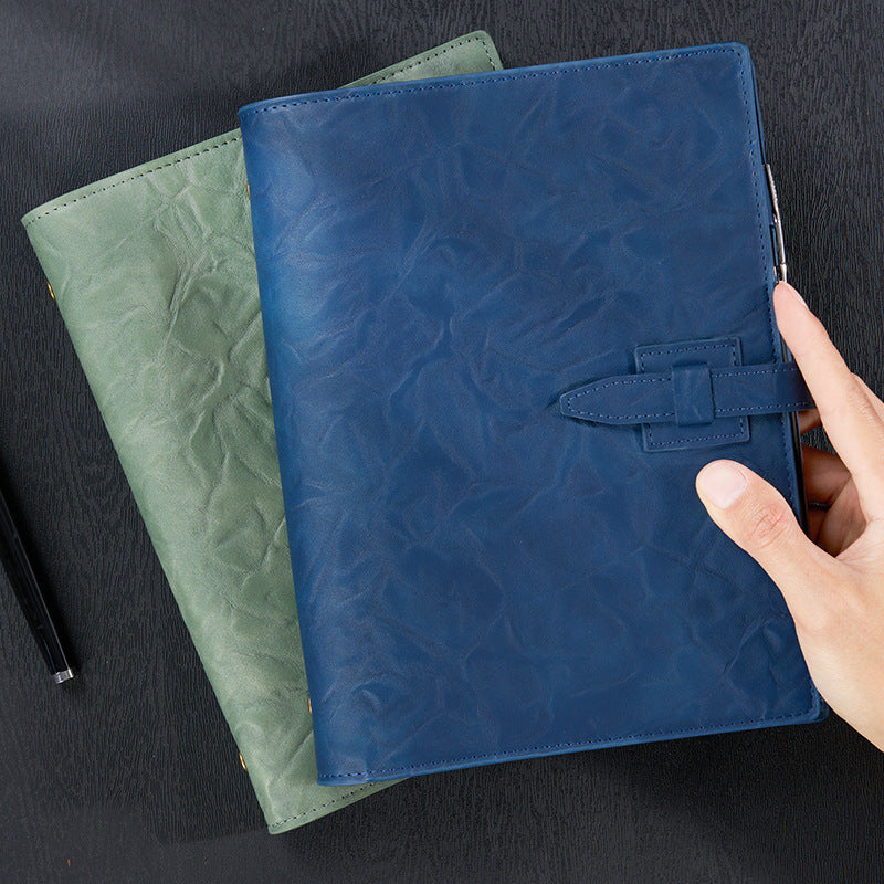 A5 Soft Leather Binder Notebook W/ Pen Holder