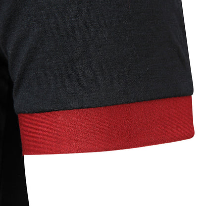 Men's Regular-fit Short-Sleeve Polyester Lapel Polo Shirt