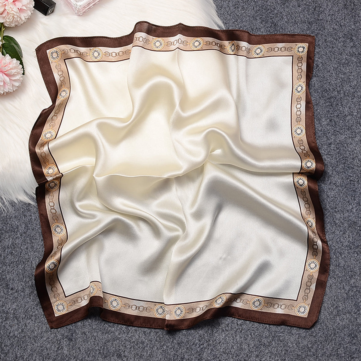 Custom 21" x 21" 100% Mulberry Silk Headband Silk Satin Handbag Wrap