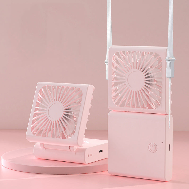 Portable Fan Neck Fan With Lanyard Foldable Handheld Fan For Outdoor Rechargeable Mini Fan Desk Fan