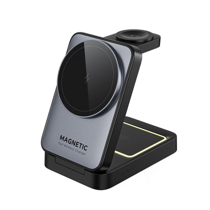 Magnetic 3" 1 Wireless Charging Station Travel Charger For Multiple Devices W/Night Light