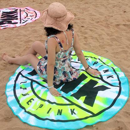 63 x 63" Custom Shape Towel Round Shaped Microfiber Beach Towels - Two Side Printing
