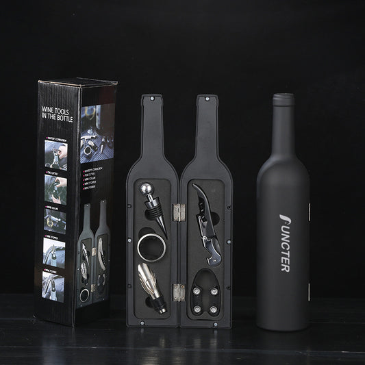 Waiter's Corkscrew Wine Opener Set In Bottle Shape Colorful Box-5 Piece