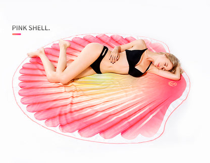 63 x 63" Pink Shell Shape Custom Shape Towel Soft Microfiber Beach Towels - One Side Printing