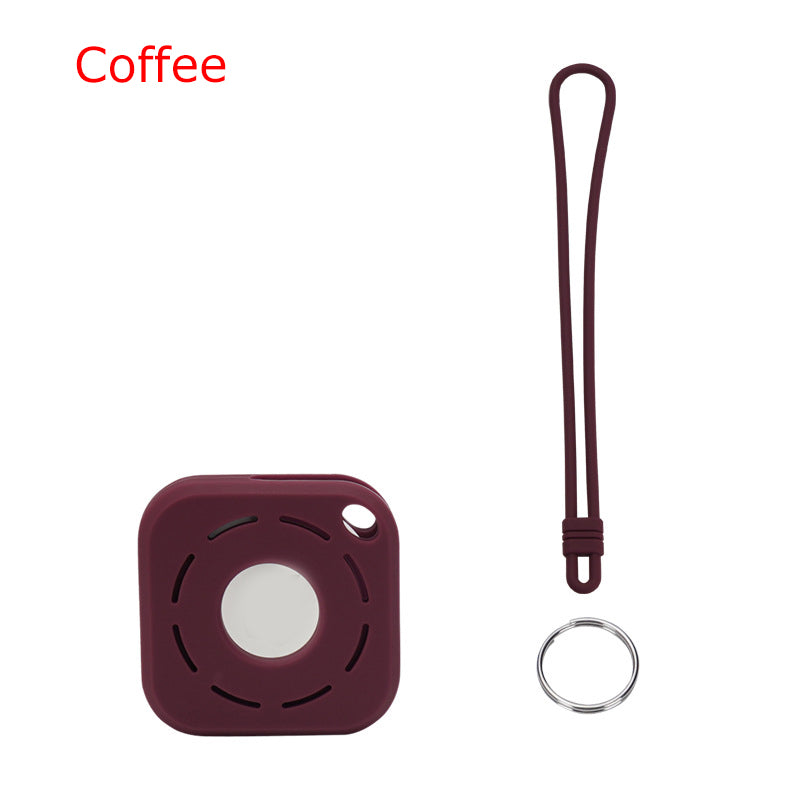 Square Silicone KeyTag Tracker Cover Access Card Sleeve Anti-Lost Protector Holder W/ Silicone Strap