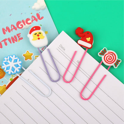 Christmas Hat Paper Clip Custom Pattern Bookmark Book Clip Paper Clasp Christmas Gift