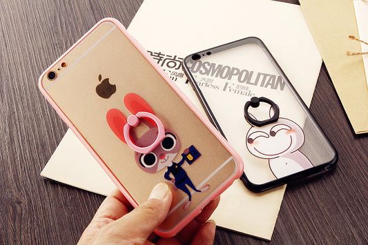 Lady Rabbit Phone Case w/Finger Buckle For Smart Phone