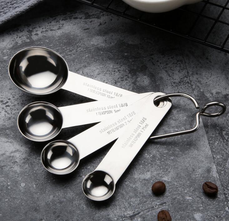 Stainless Steel Measuring Spoon w/Scale (4-Piece)